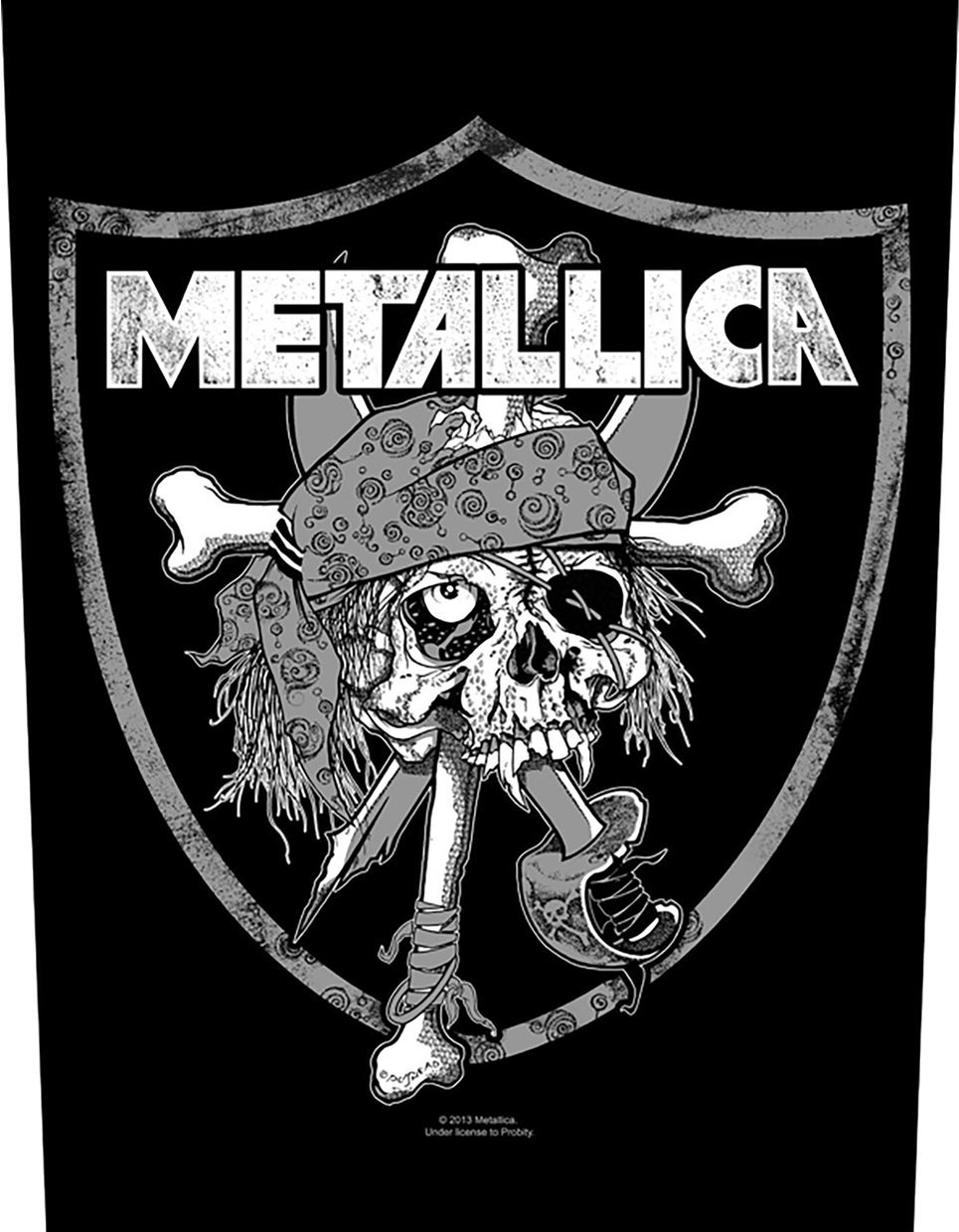 Felvarró, matrica, jelvény Metallica Raiders Skull Felvarrható tapasz