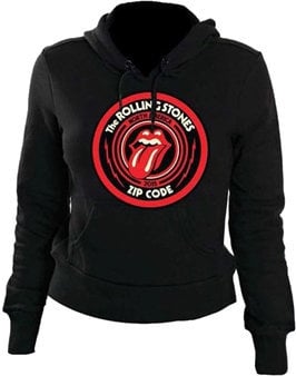 Sudadera The Rolling Stones Zip Code 2015 Circle Logo Black Hooded Sweatshirt S