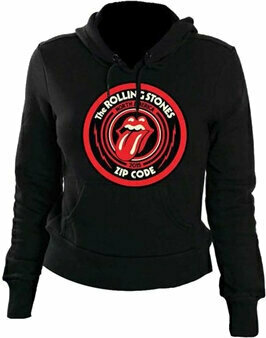 Sudadera The Rolling Stones Zip Code 2015 Circle Logo Black Hooded Sweatshirt S - 1