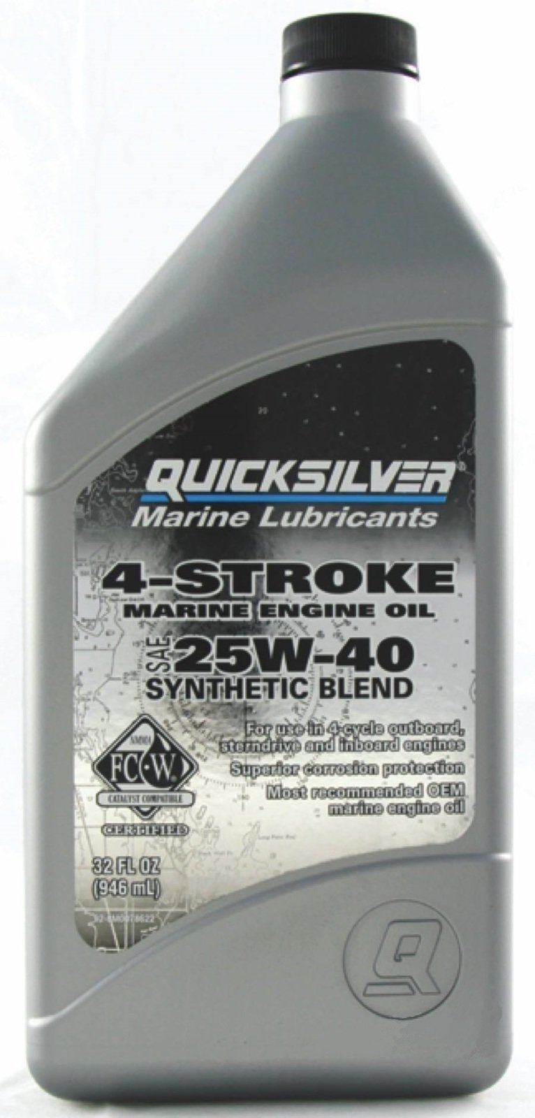 4 ütemű csónakmotor olaj Quicksilver 4-Stroke Marine Oil Synthetic Blend 25W-40 1 L