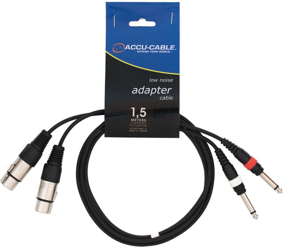 Audio Cable ADJ AC-2XF-2J6M/1,5 2x XLR Female/2x 6,3 Jack 150 cm Audio Cable