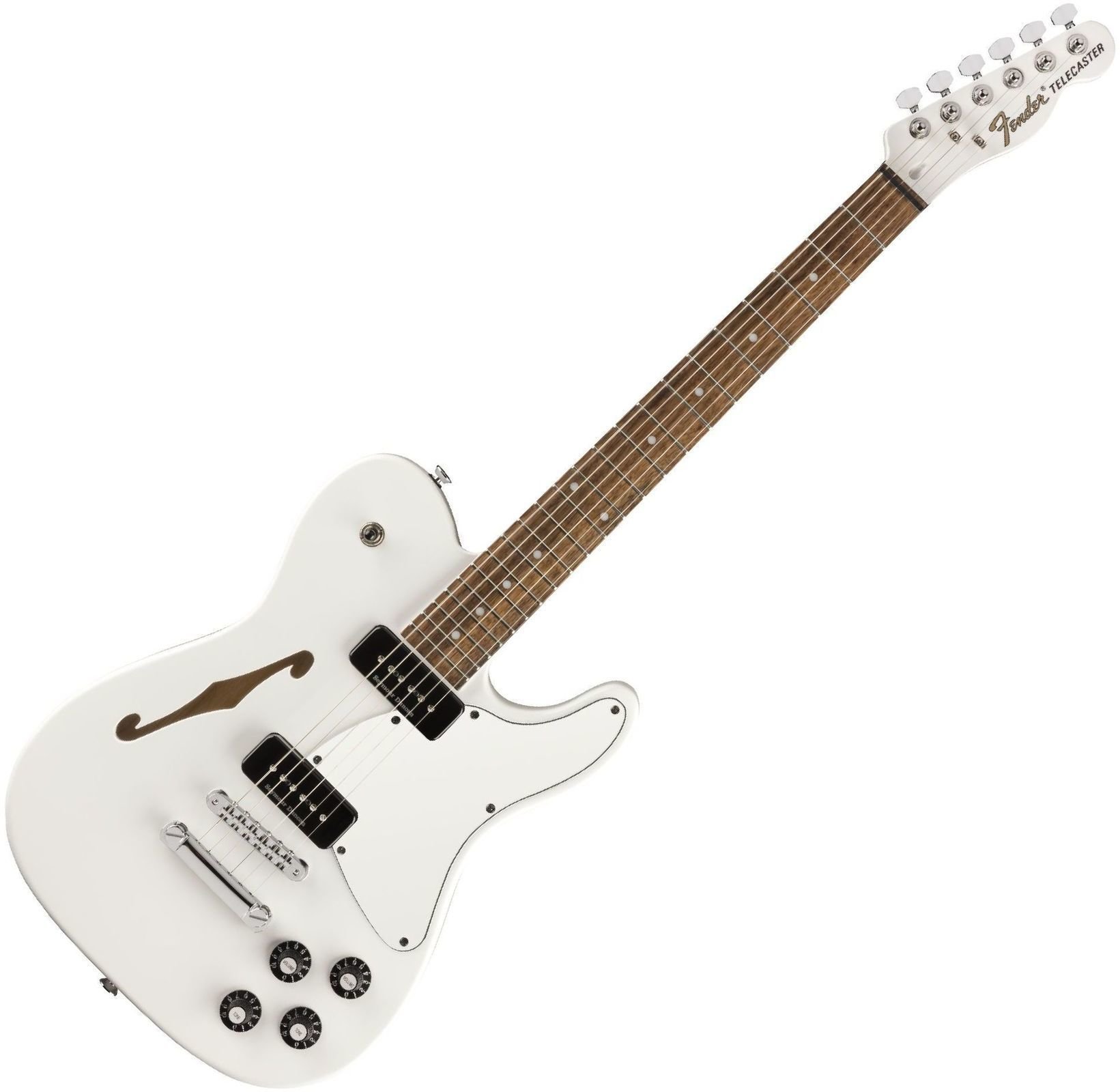 Elektrische gitaar Fender Jim Adkins JA-90 Telecaster Thinline IL Wit