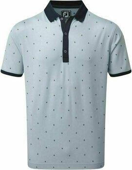 Polo Shirt Footjoy Birdseye Argyle Mens Polo Shirt Blue Fog/White/Navy XL - 1