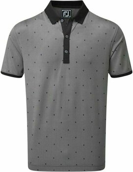 Polo košile Footjoy Birdseye Argyle Černá-Bílá M - 1