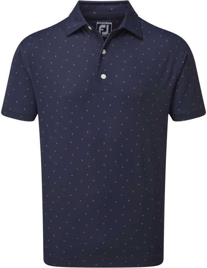 Polo trøje Footjoy Smooth Pique Navy/Iced Berry M