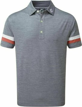 Chemise polo Footjoy Smooth Pique Space Dye Slate/Coral/White M - 1