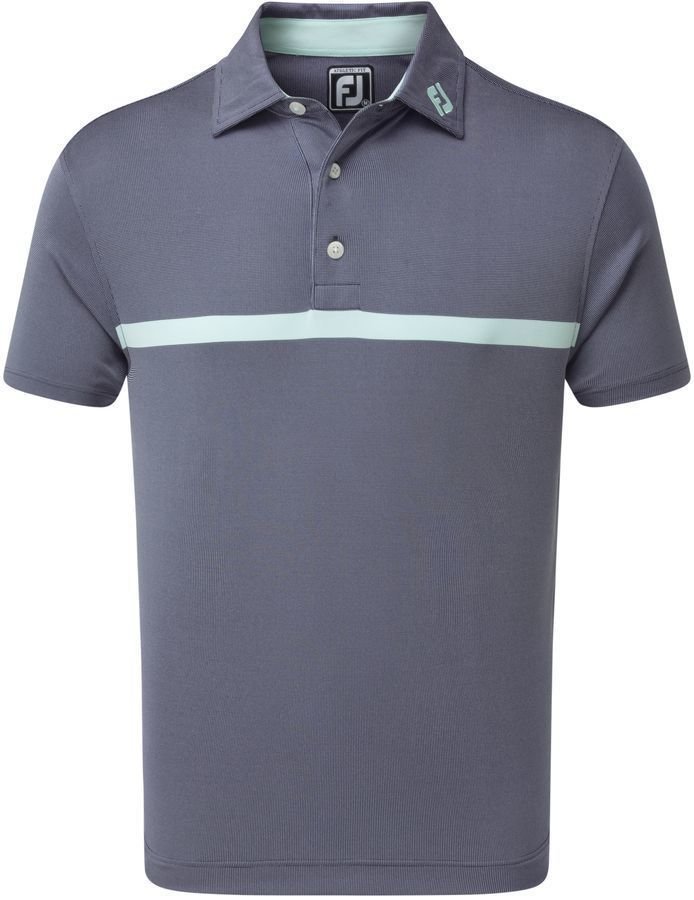 Риза за поло Footjoy Engineered Nailhead Jacquard Deep Blue/Mint XL