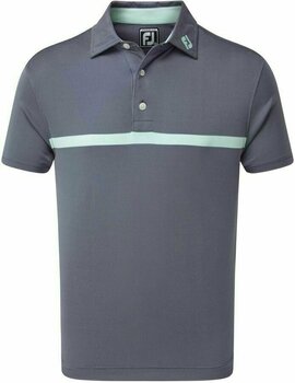 Camisa pólo Footjoy Engineered Nailhead Jacquard Deep Blue/Mint XL - 1
