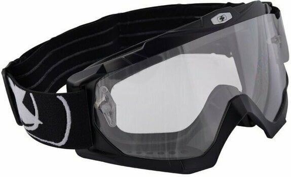 Motorcykel briller Oxford Assault Pro OX200 Glossy Black/Clear Motorcykel briller - 1