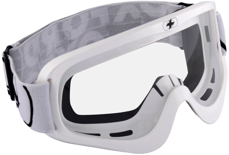 Óculos de motociclismo Oxford Fury OX206 Glossy White/Clear Óculos de motociclismo