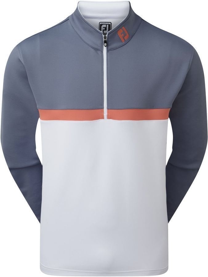 Pulóver Footjoy Colour Blocked Chillout Mens Sweater Slate/White/Coral M