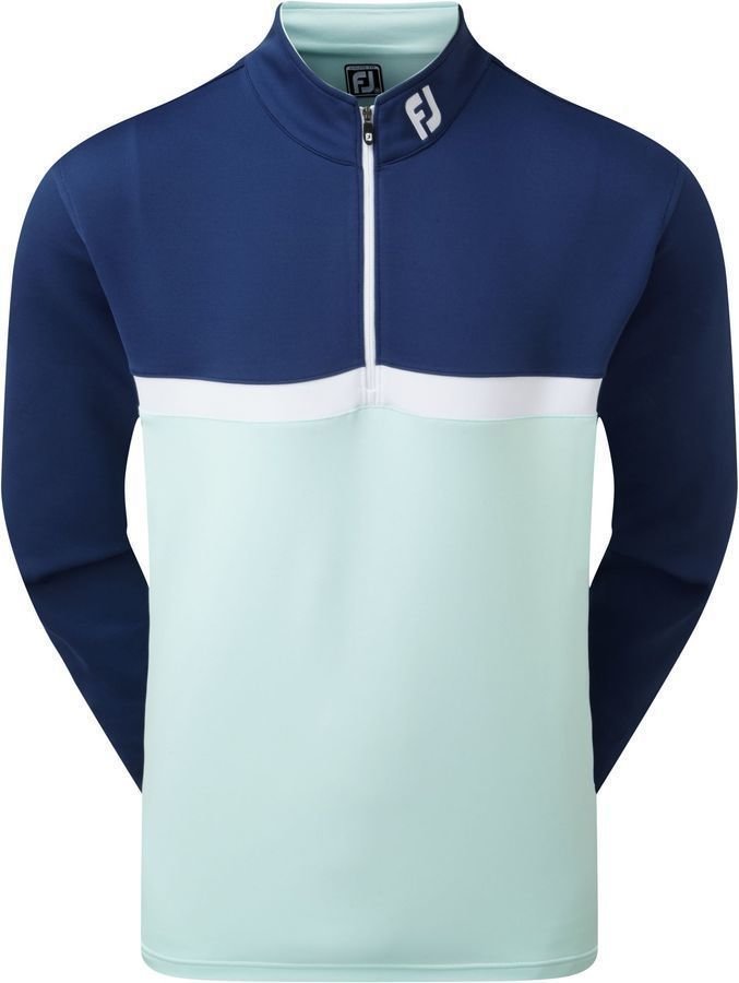 Pulóver Footjoy Colour Blocked Chillout Mens Sweater Deep Blue/Mint/White L