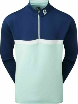 Sudadera con capucha/Suéter Footjoy Colour Blocked Chillout Mens Sweater Deep Blue/Mint/White L - 1
