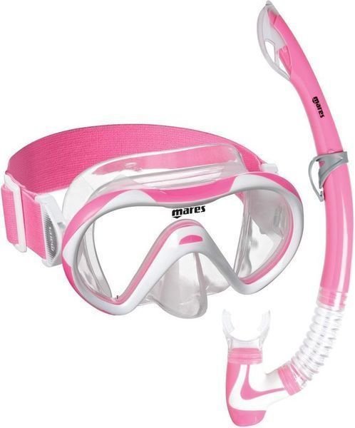 Diving set Mares Combo Vento Jr Neon Clear/Pink White