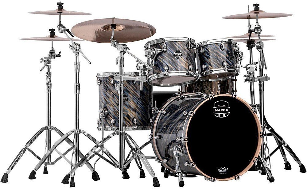Set akustičnih bubnjeva Mapex Saturn V Exotic MH Rock 4 Piece Shell Pack  Marine Spiral