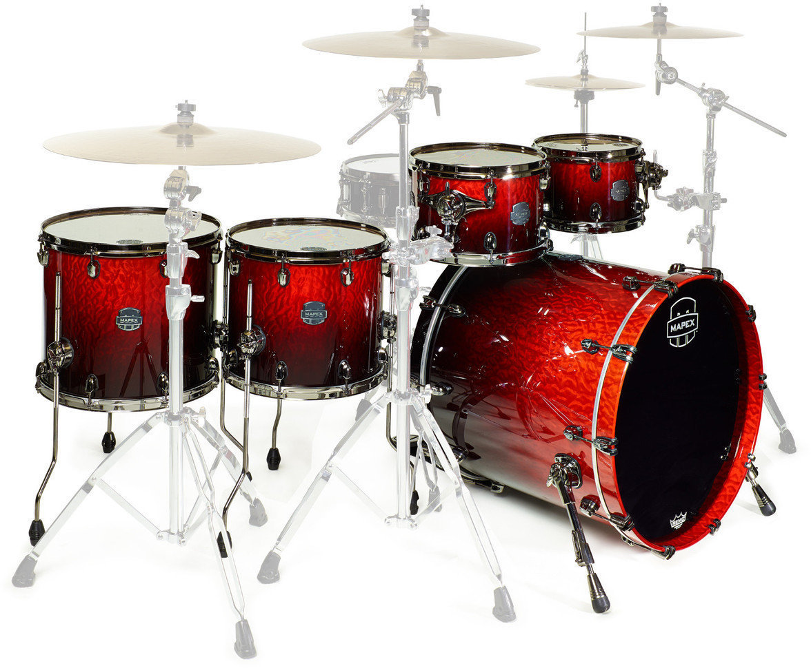 Set akustičnih bubnjeva Mapex Saturn V MH Exotic Studioease Fast Cherry Mist Maple Burl