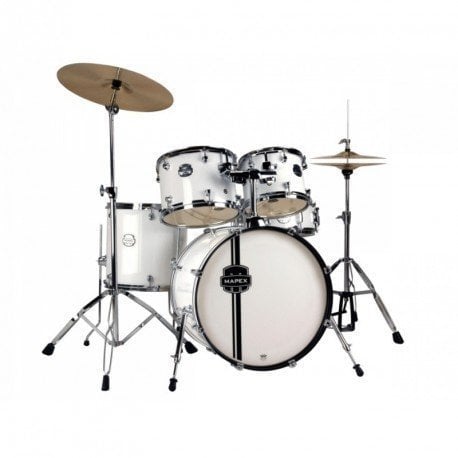 Drumkit Mapex Voyager 5 Piece Standard Drum Set Snow White