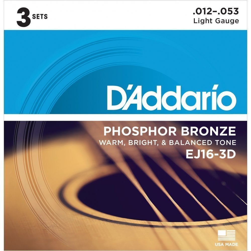 Snaren voor akoestische gitaar D'Addario EJ16-3D
