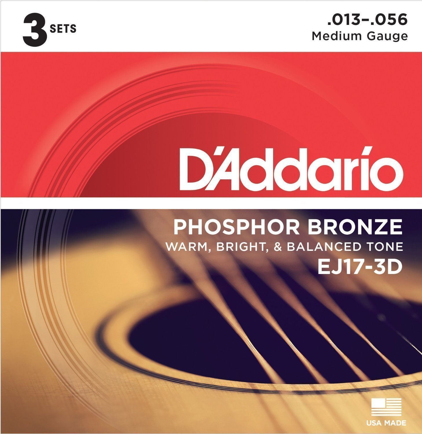 Struny pro akustickou kytaru D'Addario EJ17-3D