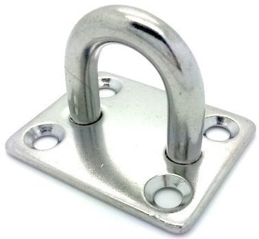 Augplatte, Leitöse Osculati Stainless Steel Rectangular Plate with Ring 35 mm x 30 mm