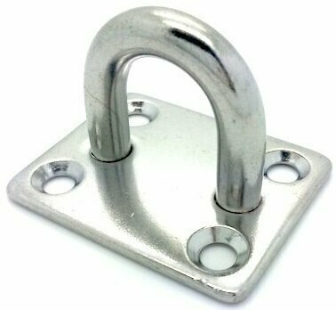 Boat Deck Fittings Osculati Stainless Steel Rectangular Plate with Ring 35 mm x 30 mm - 1