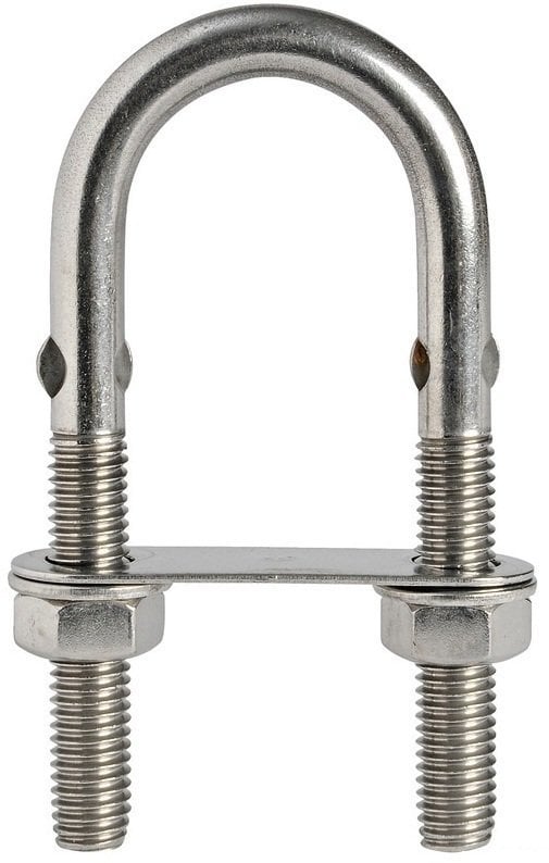 Boat Deck Fittings Osculati Stainless Steel U-bolt with rod 150mm x M12 mm
