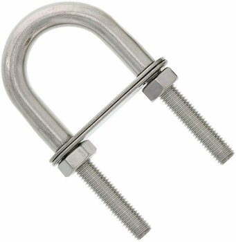 Boat Deck Fittings Osculati U-bolt Stainless Steel 105mm with two plates 50x15 mm - 1