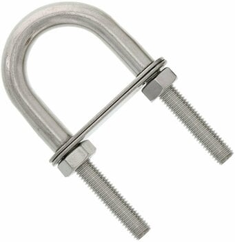 Boat Deck Fittings Osculati U-bolt Stainless Steel 90mm with two plates 43x13 mm - 1