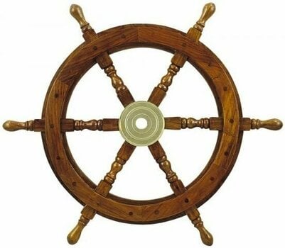 Nautical Gift Sea-Club Steering Wheel wood with brass Center - o 60cm - 1