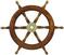 Darček, dekorácia s lodným motívom Sea-Club Steering Wheel wood with brass Center - o 60cm