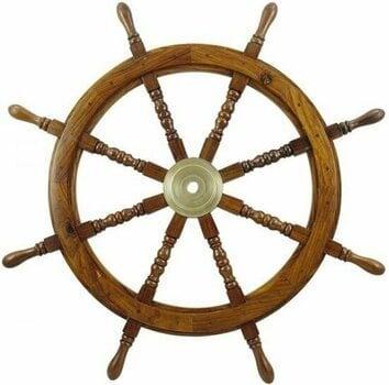 Razno Sea-Club Steering Wheel wood with brass center - o 90cm - 1