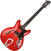 Halvakustisk gitarr Hagstrom Viking Cherry Transparent