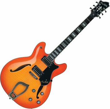 Semi-akoestische gitaar Hagstrom Viking Deluxe Amber Sunburst - 1