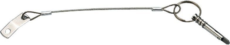 Zubehör für Biminis / Abdeckplanen Osculati Stainless Steel plate + cable 1,6 mm with spring folding pin