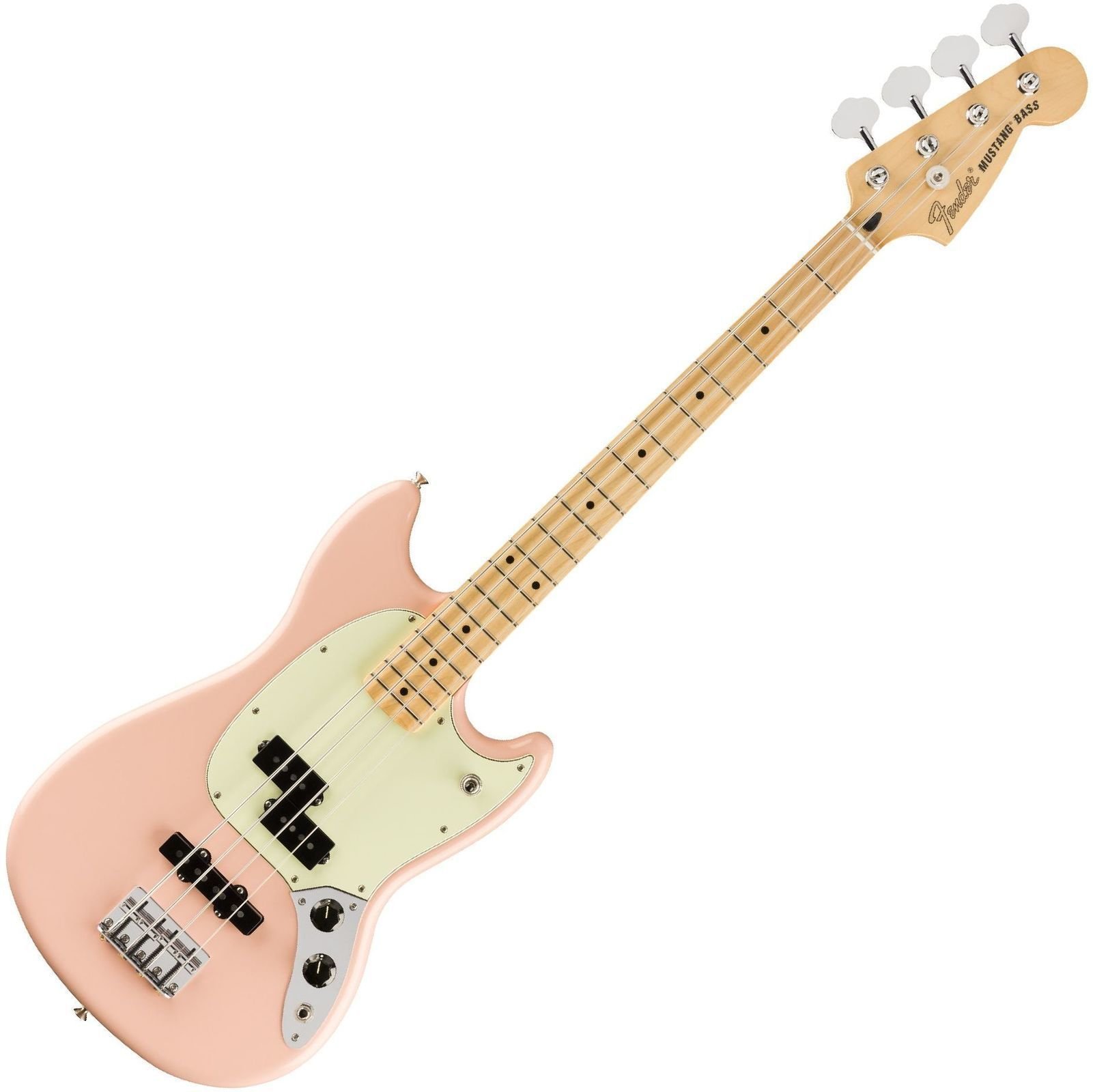 Basse électrique Fender Player Offset Mustang Bass MN Shell Pink
