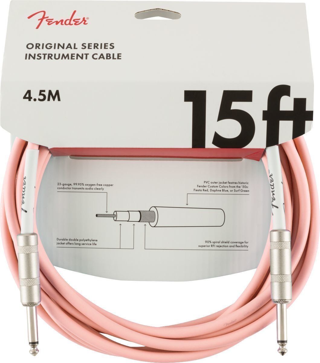 Instrument Cable Fender Original Series Pink 4,5 m Straight - Straight