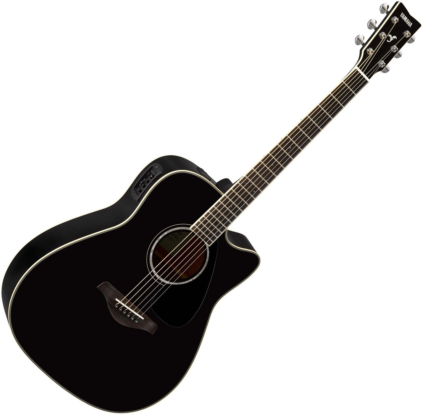Dreadnought elektro-akoestische gitaar Yamaha FGX830C Zwart