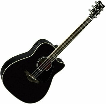 Dreadnought elektro-akoestische gitaar Yamaha FGX830C Zwart - 1