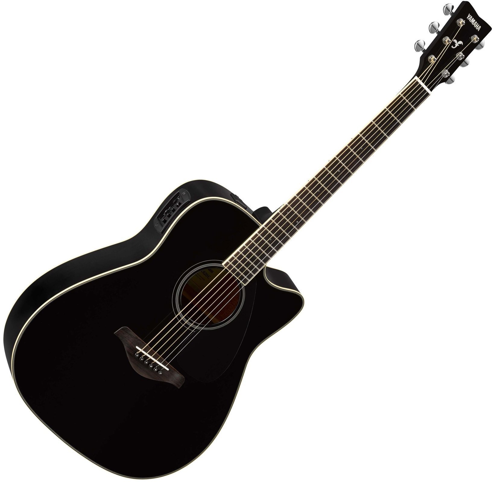 Dreadnought elektro-akoestische gitaar Yamaha FGX820C BK Zwart