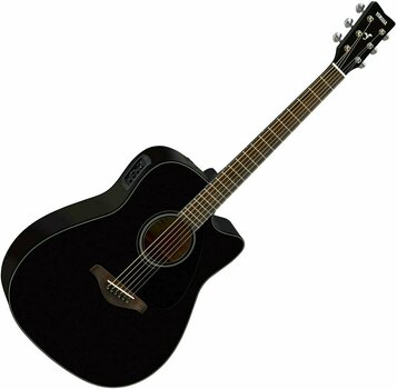 Dreadnought elektro-akoestische gitaar Yamaha FGX800C BK - 1
