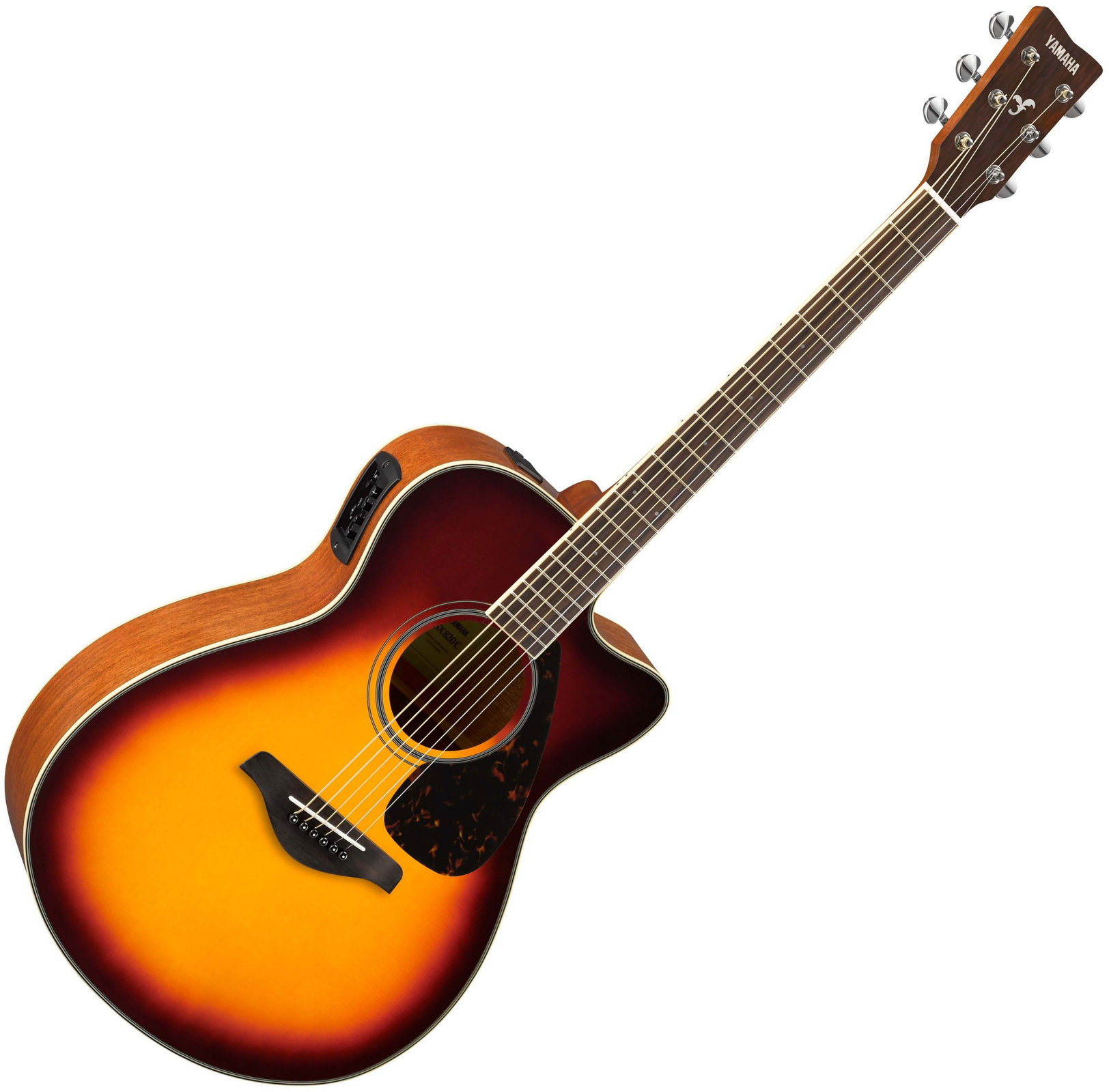 Jumbo elektro-akoestische gitaar Yamaha FSX820C BS Brown Sunburst