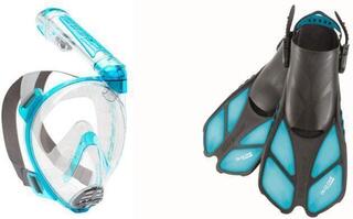 Set pentru scafandri Cressi Duke + Bonete Translucent/Aquamarine