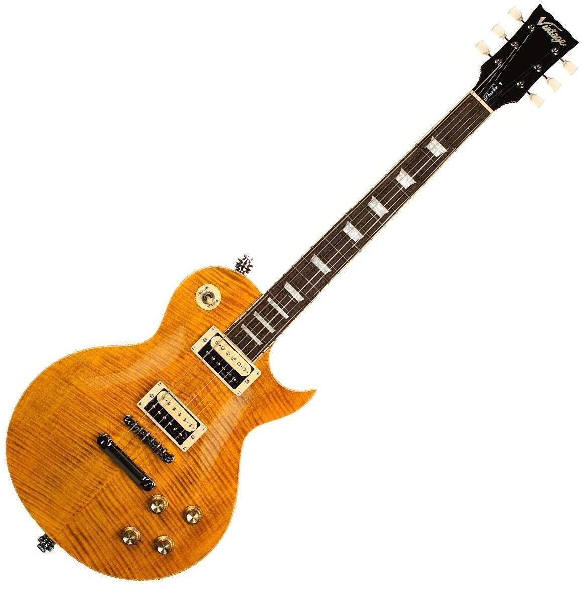 Gitara elektryczna Vintage V100 Flame Amber