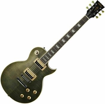 Elektromos gitár Vintage V100 Flamed Thru Black - 1