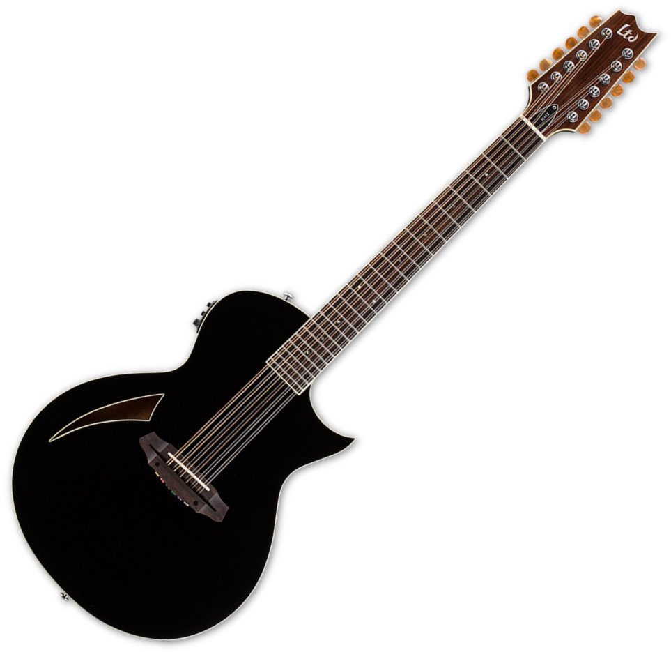 12 strunska elektroakustična kitara ESP LTD TL-12 Črna