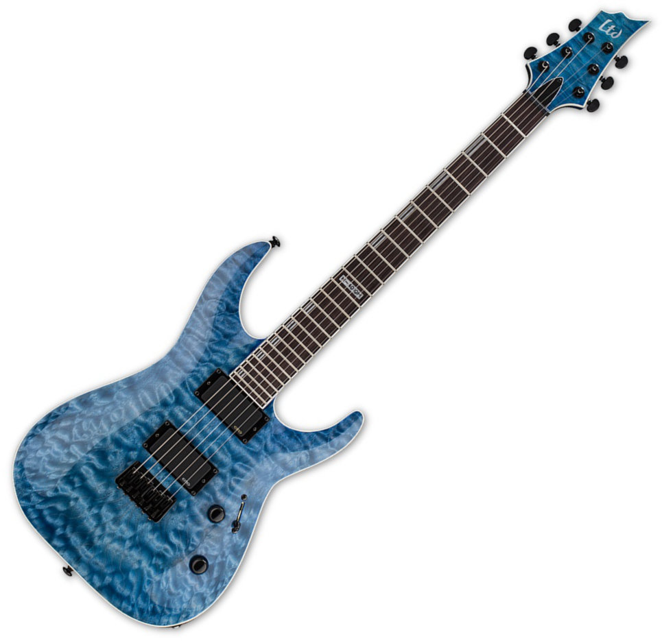 Electric guitar ESP LTD H-401QM Faded Sky Blue