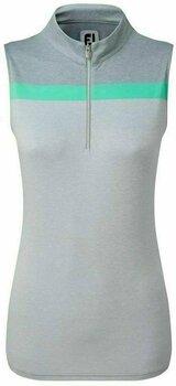 Polo-Shirt Footjoy Lisle Engineered Stripe Heather Grey/White/Jade Stone XS - 1