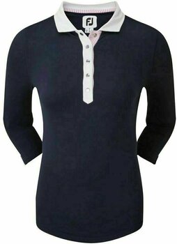 Chemise polo Footjoy Baby Pique 3/4 Sleeve Womens Polo Shirt Navy/White/Rose L - 1