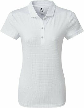 Polo Shirt Footjoy Cap Sleeve Micro Interlock Dot Print Womens Polo Shirt White XS - 1
