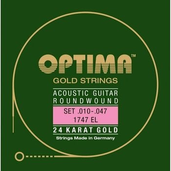 Snaren voor akoestische gitaar Optima 1747-EL 24K Gold Acoustics - 1